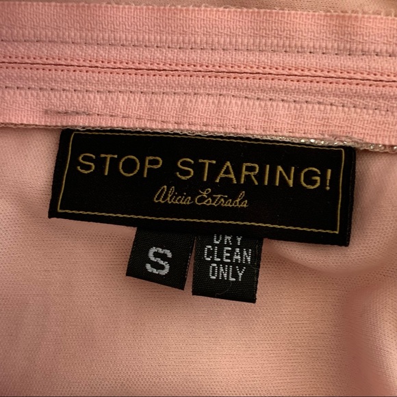 NWT Stop Staring Pink Metallic Fitted Dress Size S - Picture 4 of 5